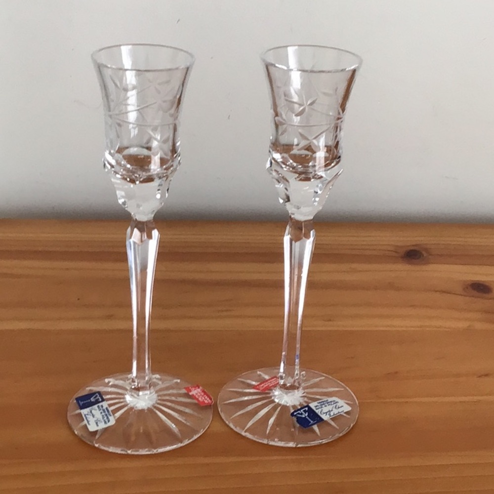 Beautiful Crystal Clear Industries Candle Stick Holders 7.5”